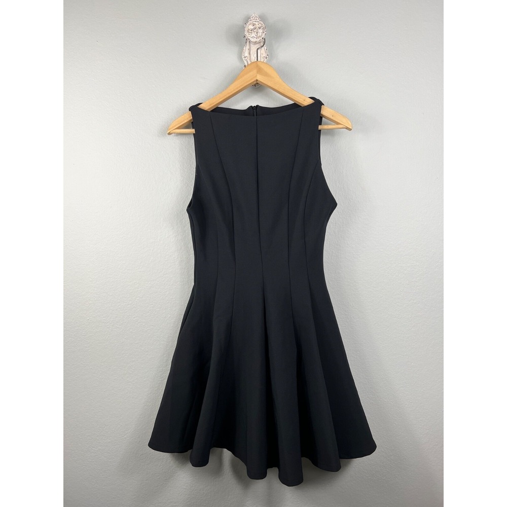 Zara Dress Womens Small Black Fit and Flare Sleeveless Scuba Seamed 3067/230/800